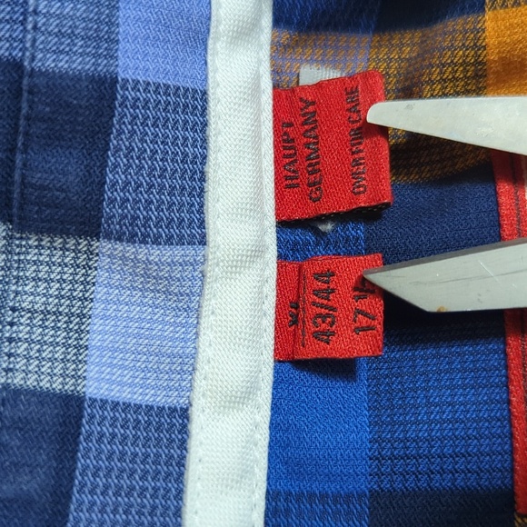 Haupt Germany Button Up Long Sleeve Modern Fit Contemporary Plaid XL (17 1/2) - Picture 3 of 9